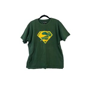 Vintage South Africa rugby‎ tee x Superman rare 2009  XL  green